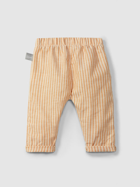 Pantaloni pull up in tessuto rigato