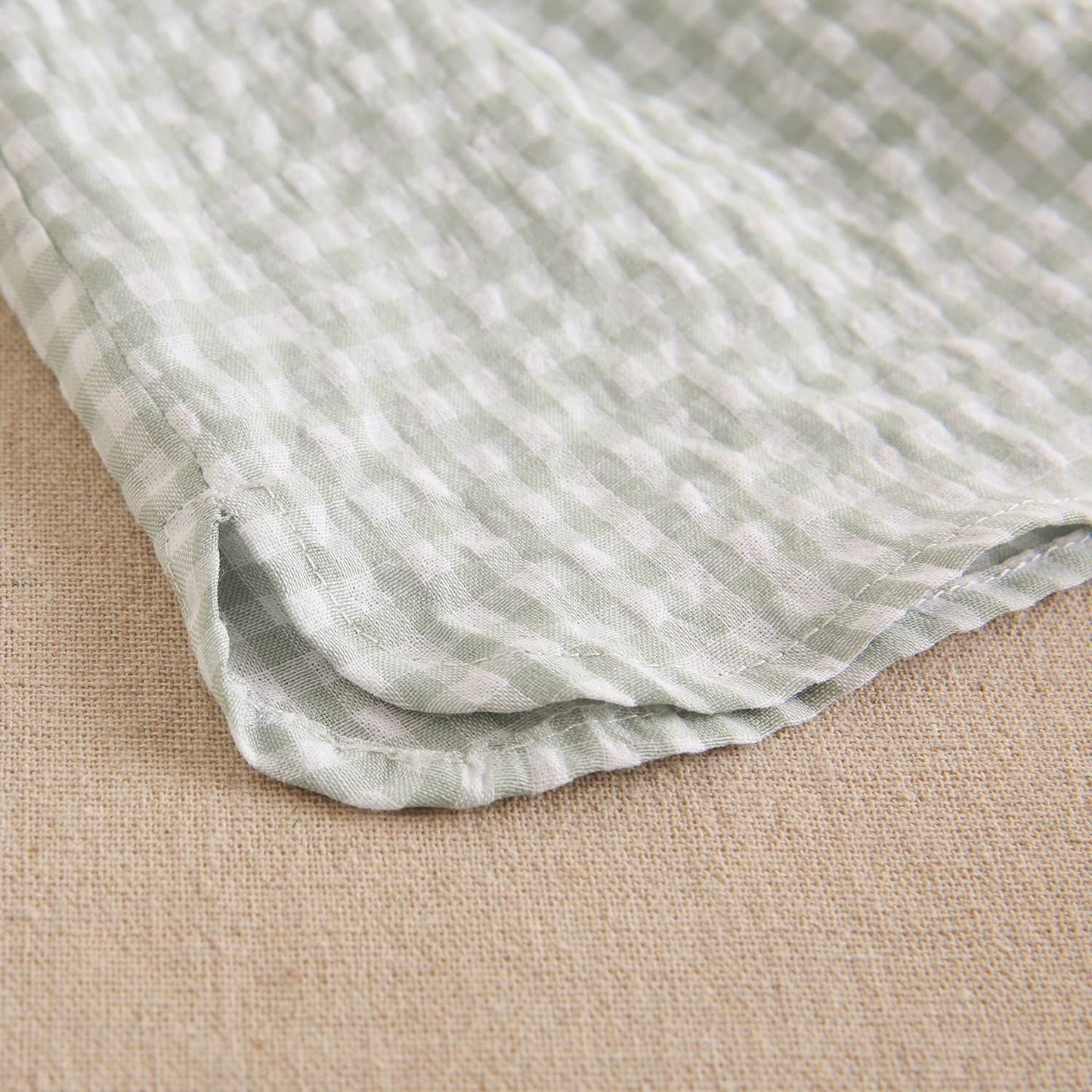 Set per bambino Vichy quadrato verde set