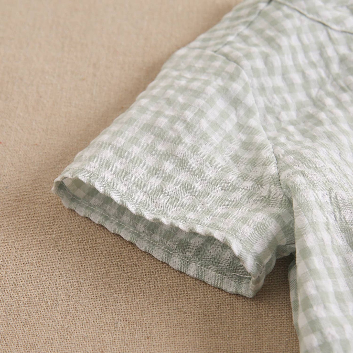 Set per bambino Vichy quadrato verde set