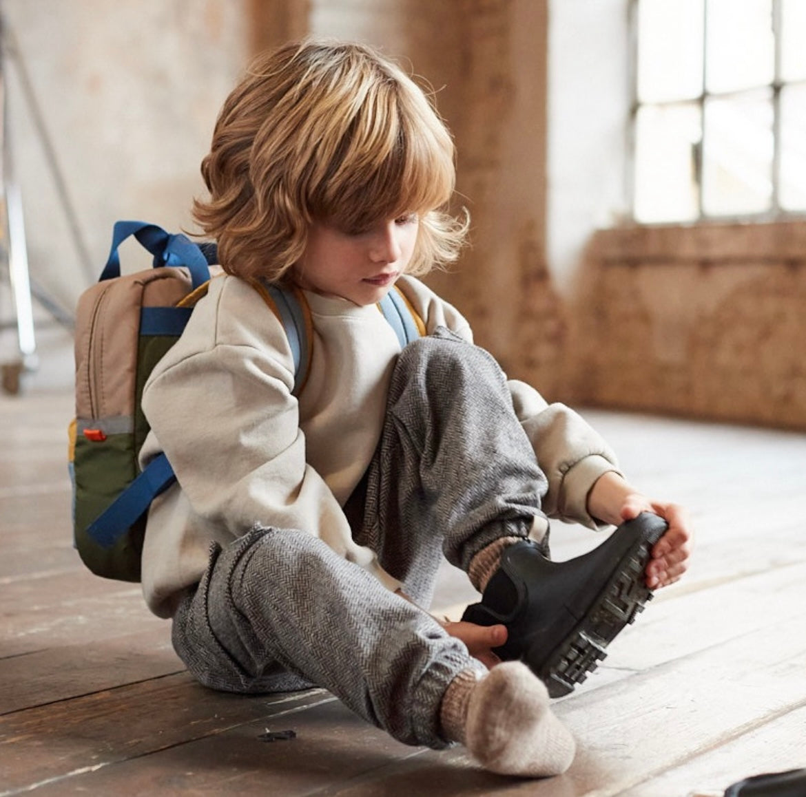 Felpa beige girocollo felpa