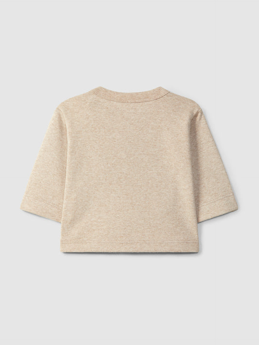 maglia in cotone a maniche lunghe con ricamo "sii super gentile"