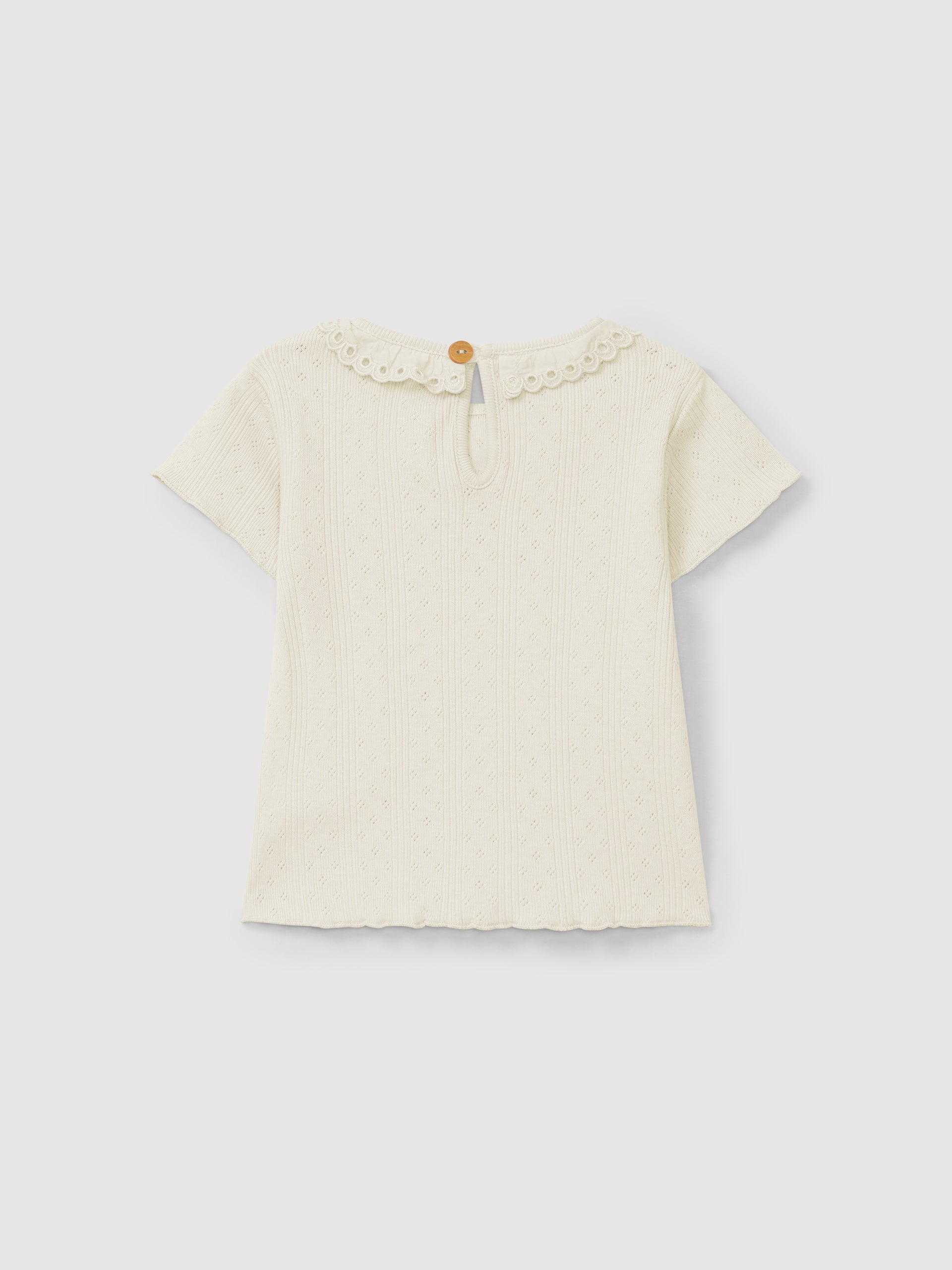 Maglietta con colletto ricamo inglese maglietta