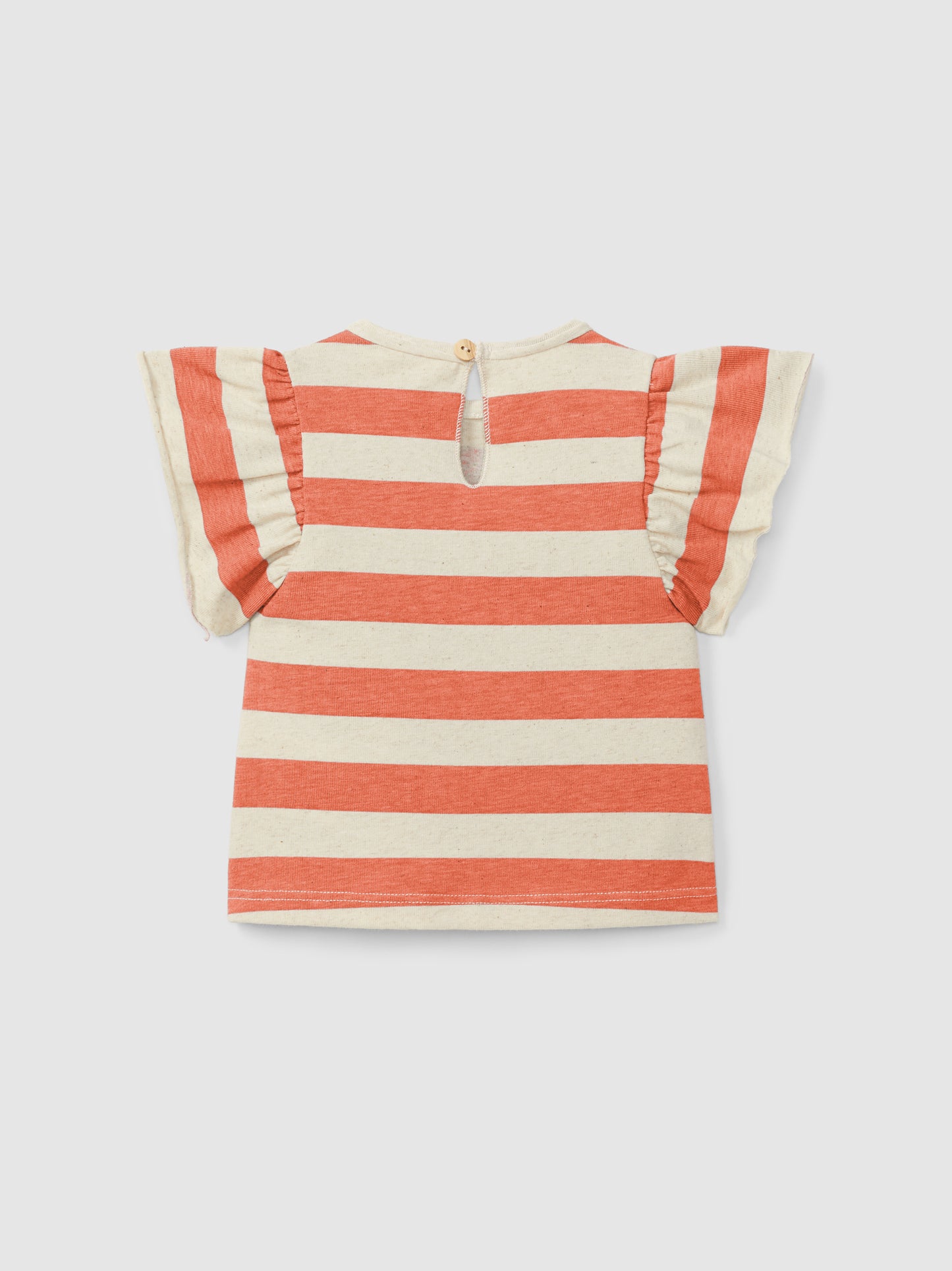 T-shirt a righe con maniche a balze maglietta