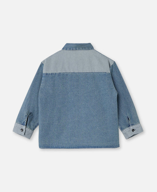 Camicia in jeans a contrasto