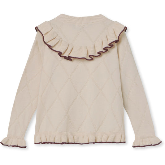 Nova cardigan con ricamo e volant