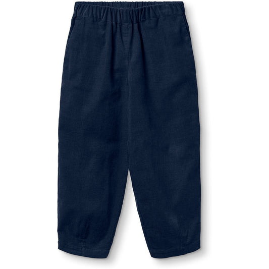 Pantaloni in Velluto Blu – Cotone 100% con Elastico in Vita e Tasche