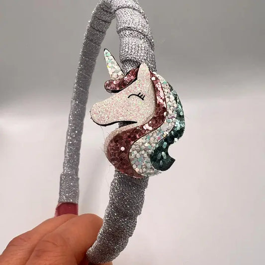 Cerchietto fantasia con unicorno bianco