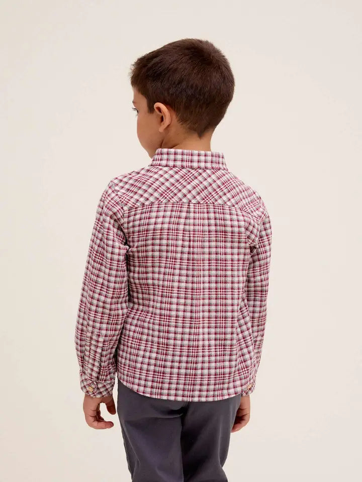 Camicia a quadri bordeaux