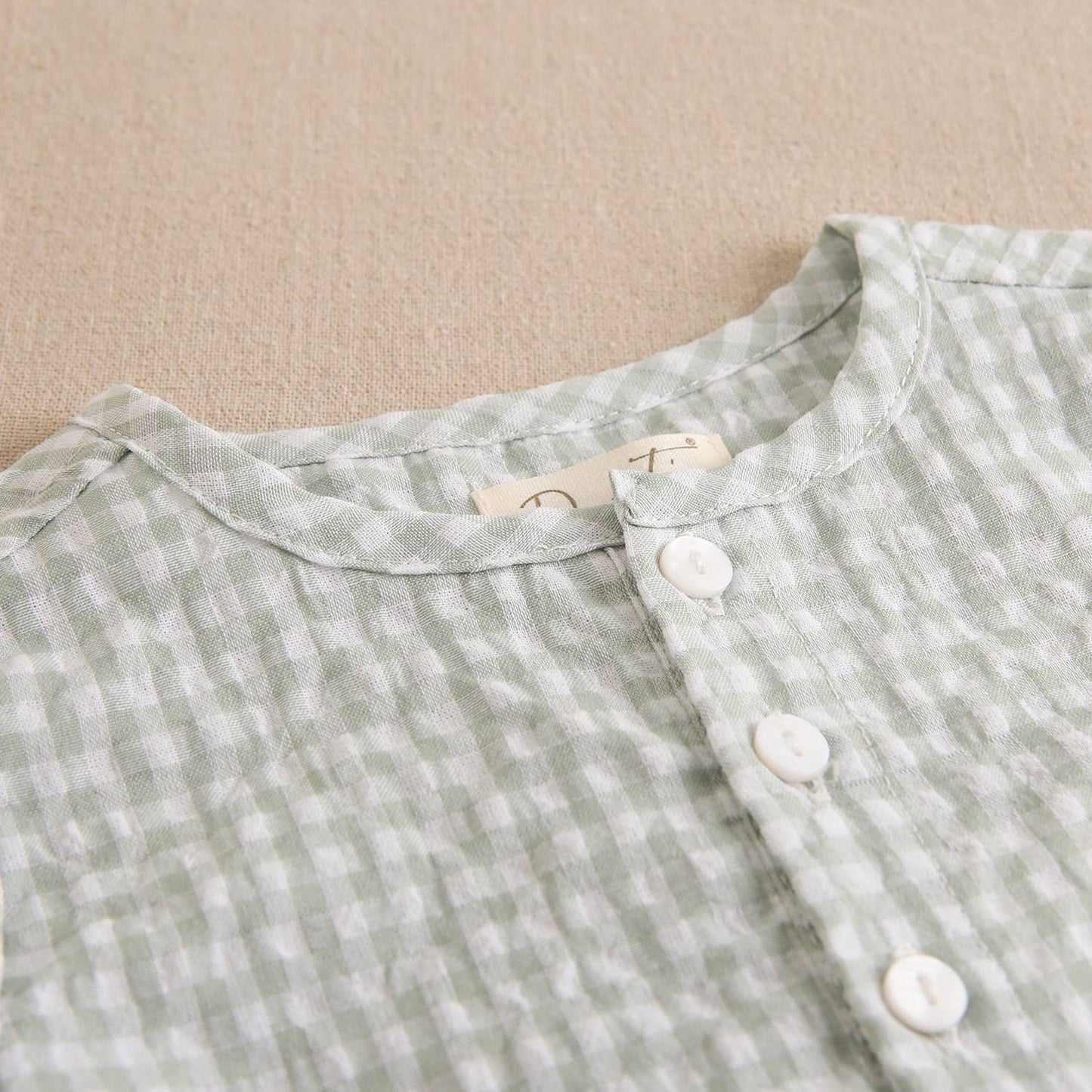 Set per bambino Vichy quadrato verde set