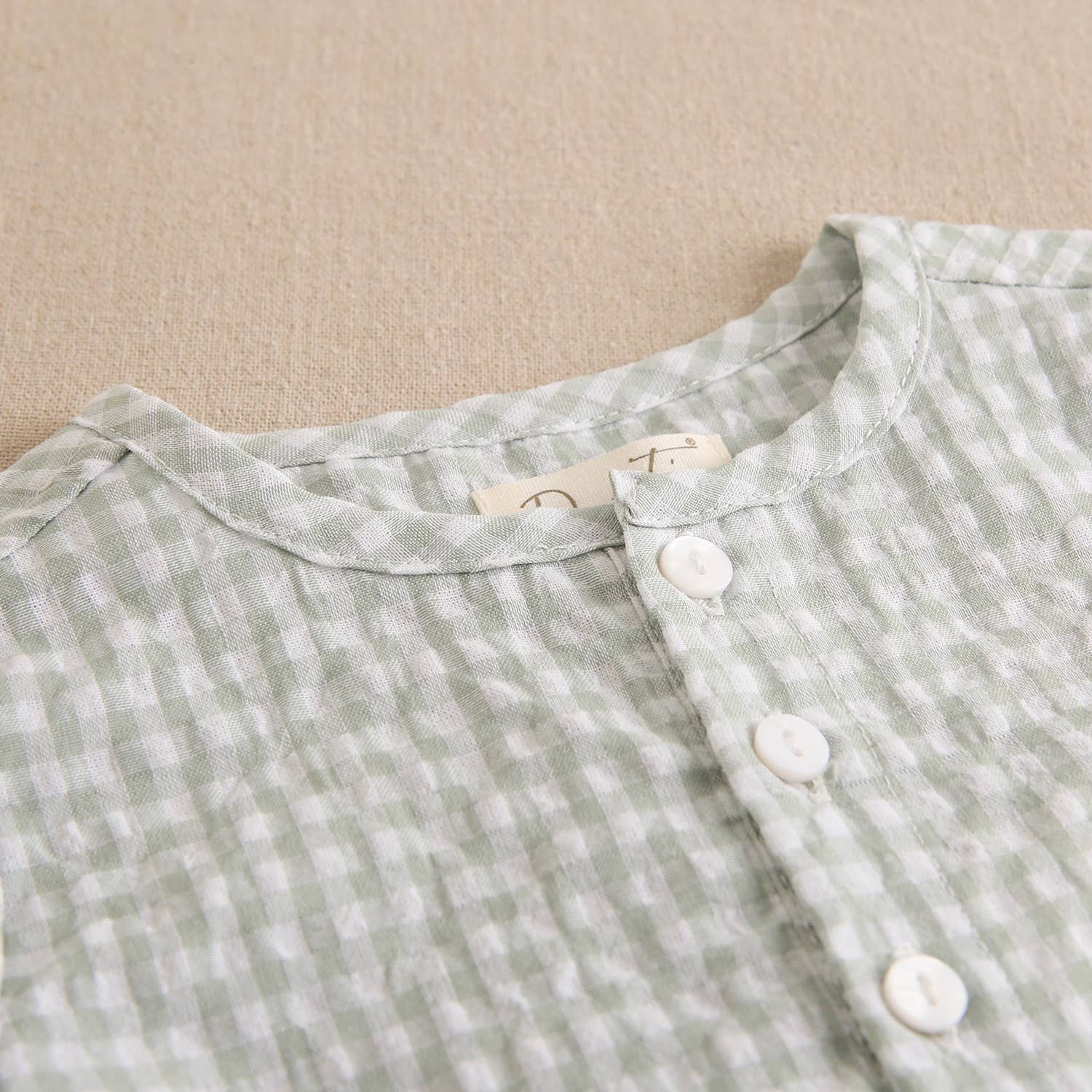 Set per bambino Vichy quadrato verde set