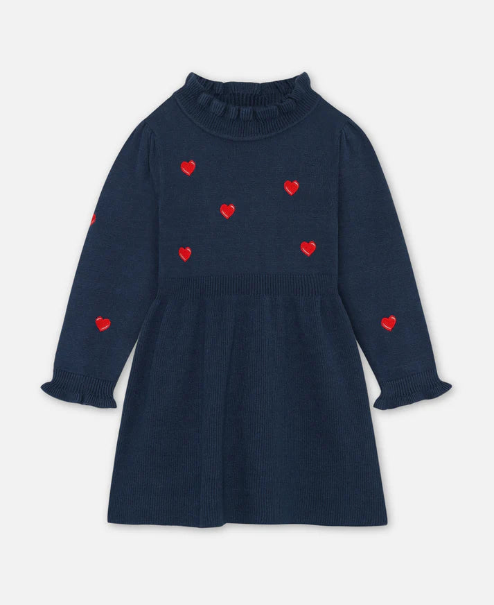 Vestito in maglia con cuori vestito