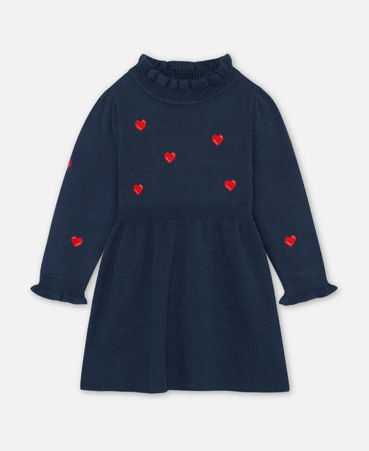Vestito in maglia con cuori vestito