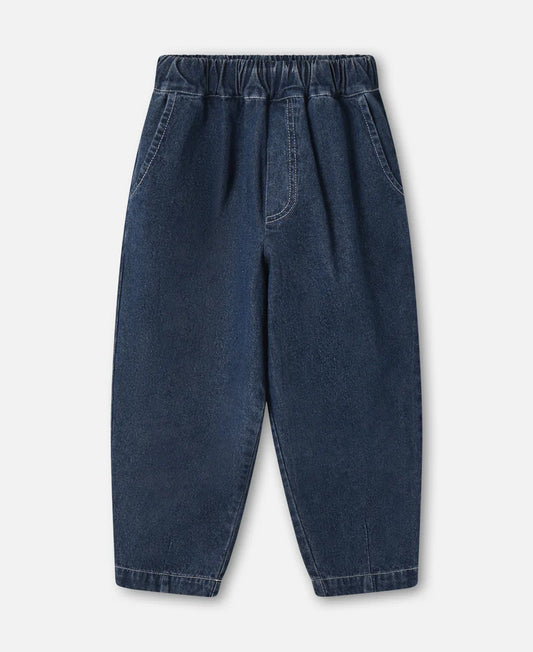 Jeans Bambino Don Blu Scuro – Denim 100% Cotone con Elastico in Vita e Tasche Laterali jeans