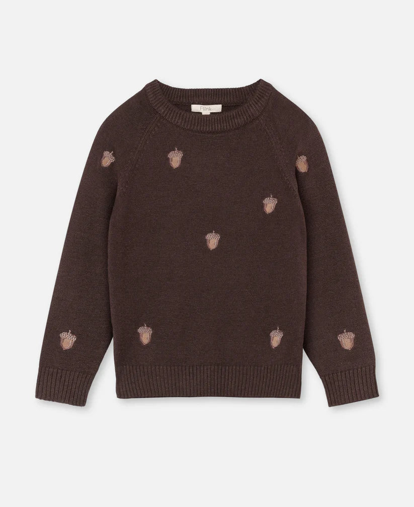 Maglioncino Bambino con Ghiande Ricamate – Lavorato a Maglia in Viscosa LENZING™ ECOVERO™ maglioncino