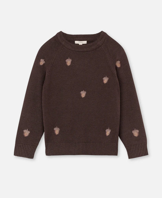 Maglioncino Bambino con Ghiande Ricamate – Lavorato a Maglia in Viscosa LENZING™ ECOVERO™ maglioncino