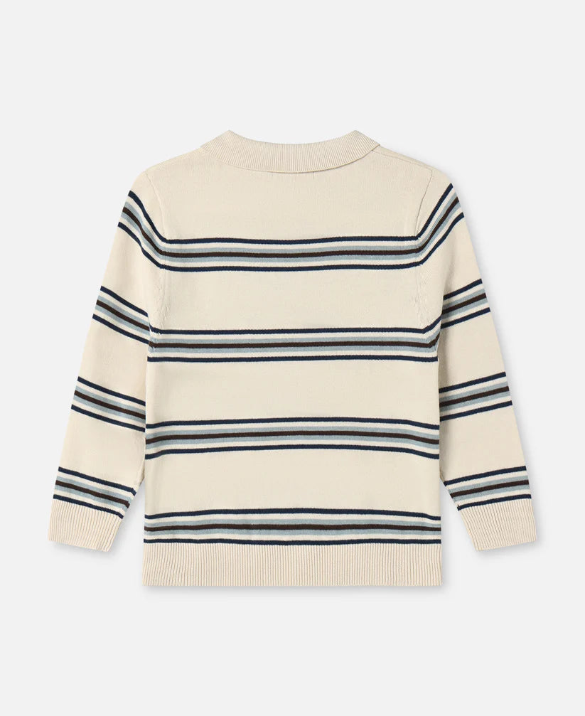 Polo Bambino a Righe Benny – Cotone 100% con Maniche Lunghe e Colletto Classico polo