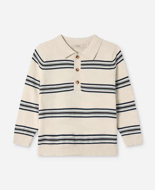 Polo Bambino a Righe Benny – Cotone 100% con Maniche Lunghe e Colletto Classico polo