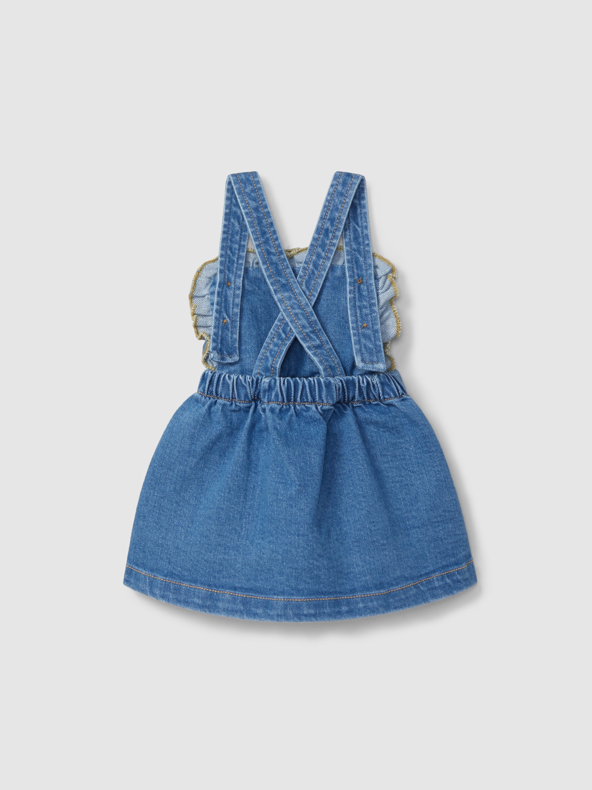 vestito in denim con volant vestito