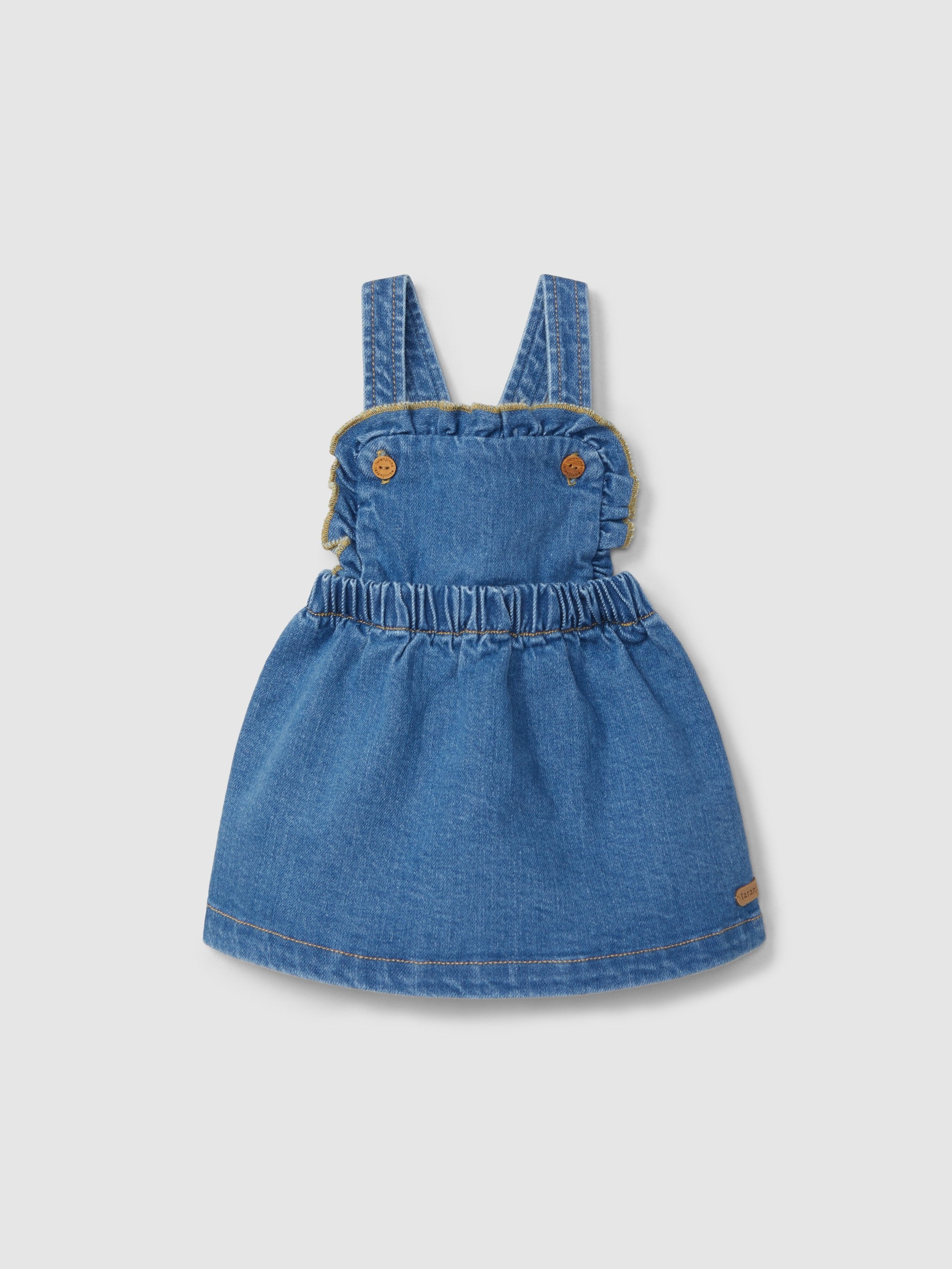 vestito in denim con volant vestito