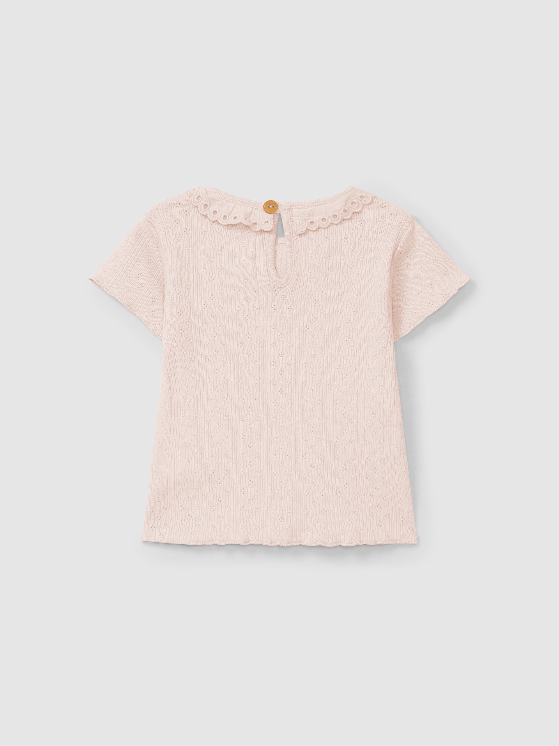 Maglietta con colletto ricamo inglese maglietta