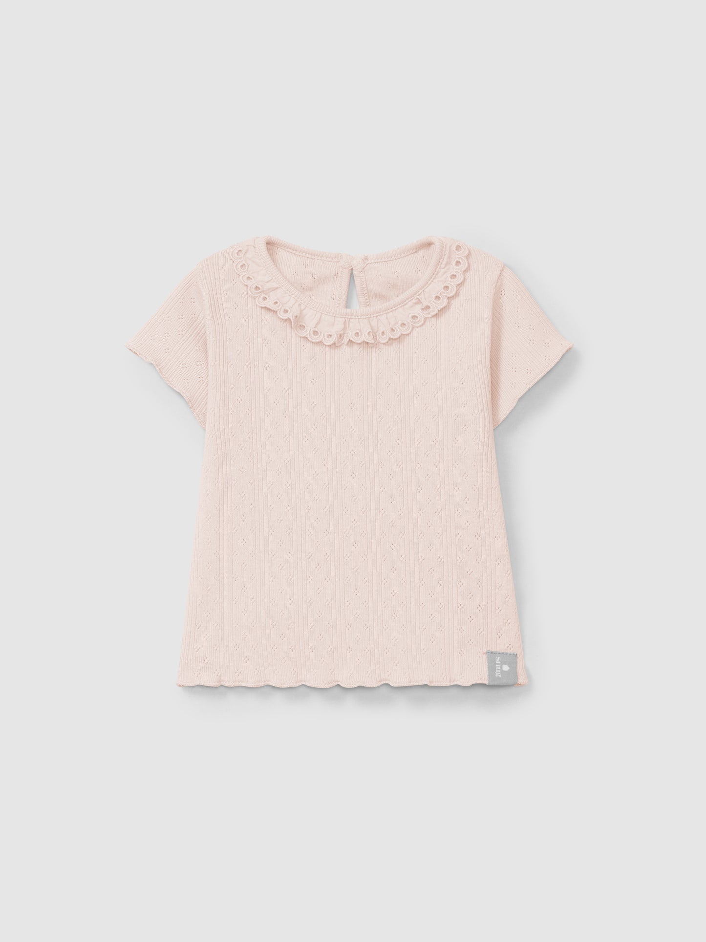 Maglietta con colletto ricamo inglese maglietta