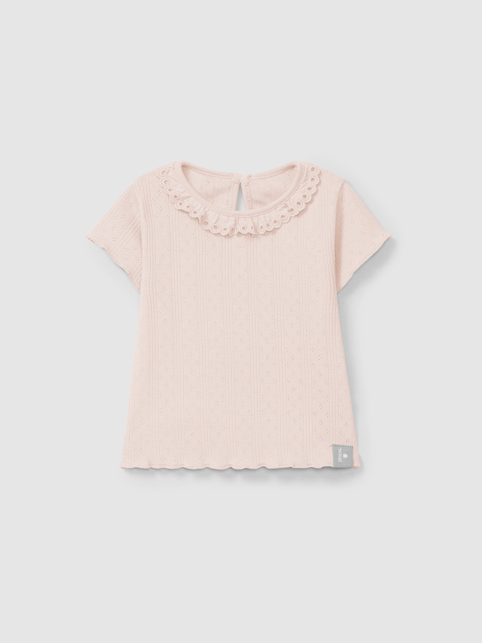 Maglietta con colletto ricamo inglese maglietta