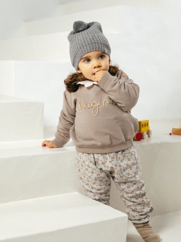 Pantaloni fiori in tripla garza pantalone