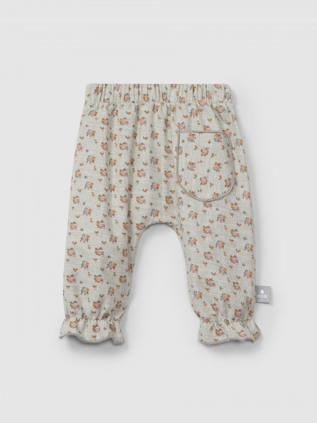 Pantaloni fiori in tripla garza pantalone