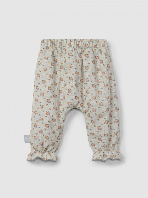 Pantaloni fiori in tripla garza pantalone