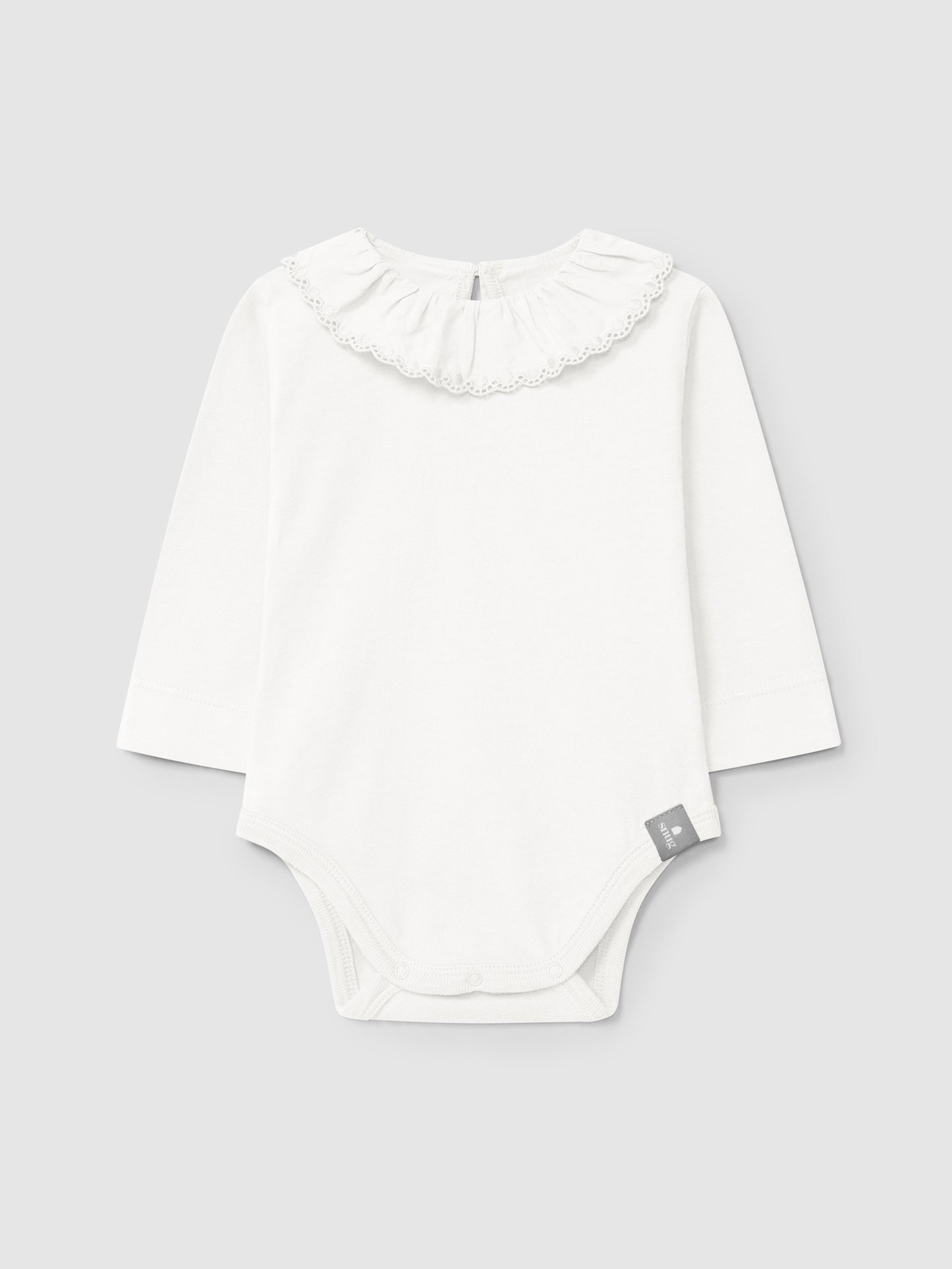 Body in cotone organico con colletto ricamato