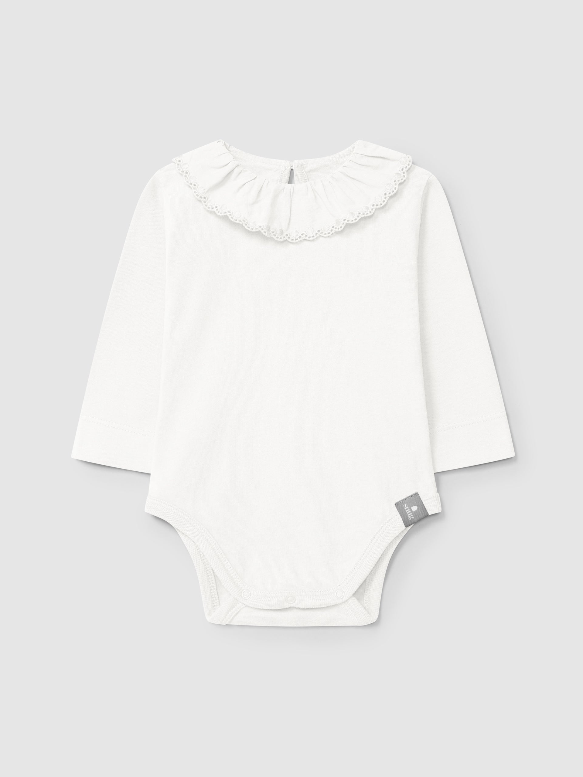 Body in cotone organico con colletto ricamato body