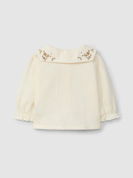 Blusa in mussola di cotone organico camicia