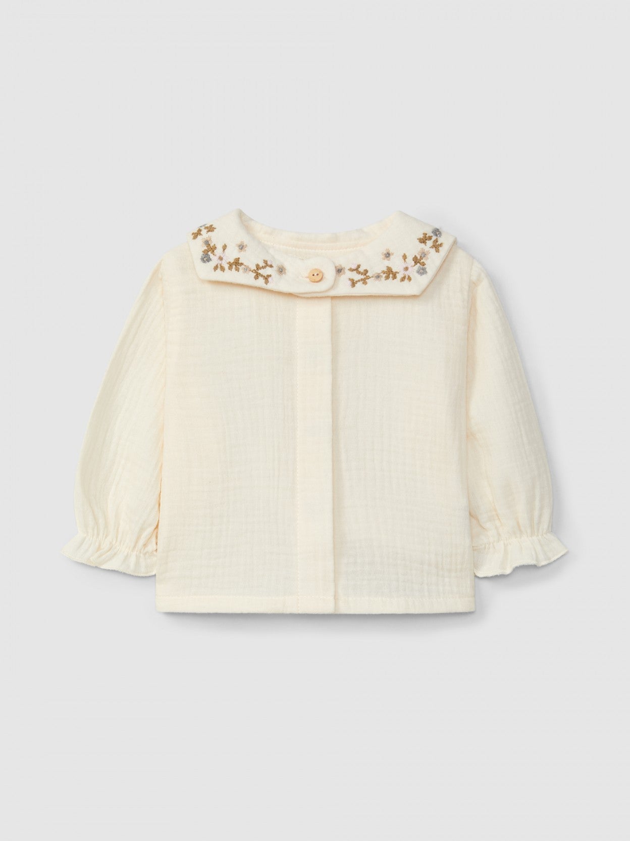 Blusa in mussola di cotone organico camicia