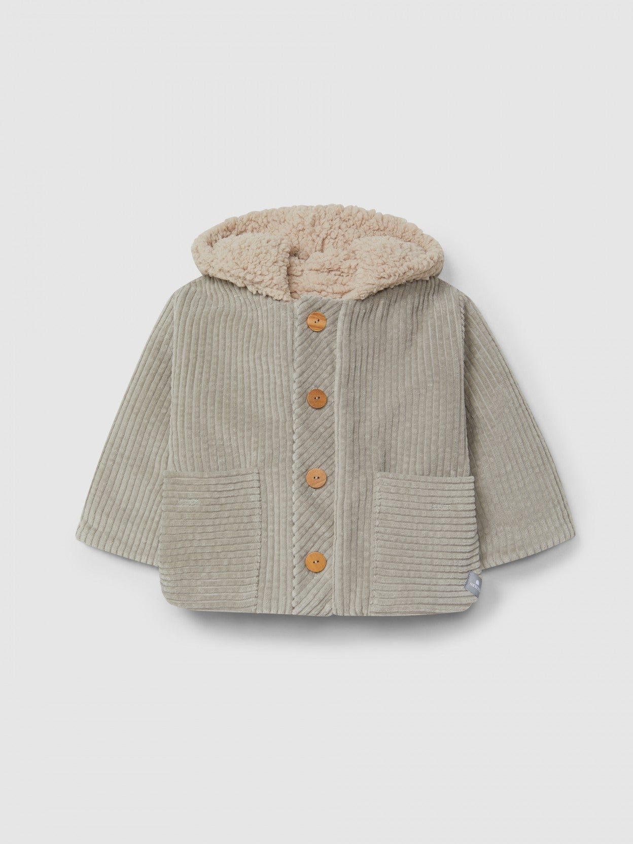 Giacca in velluto a coste grigio chiaro Giacca Imbottita