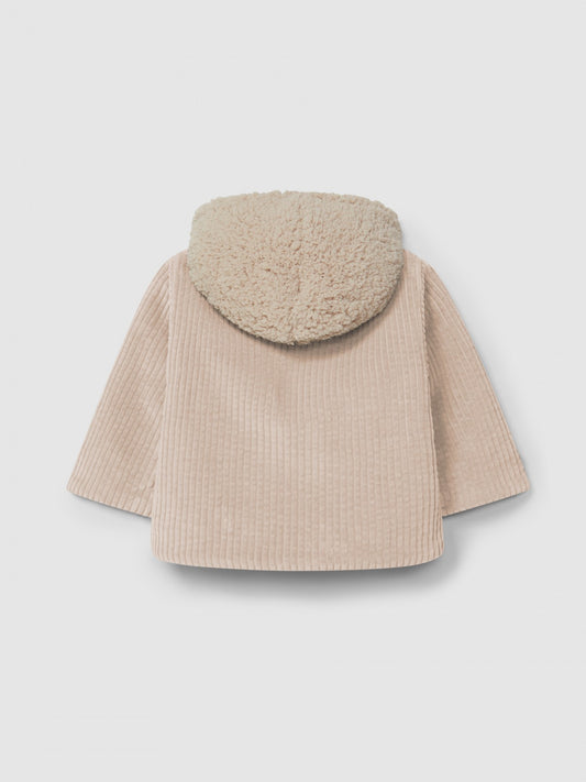 Giacca con cappuccio in velluto a coste rosa Giacca Imbottita