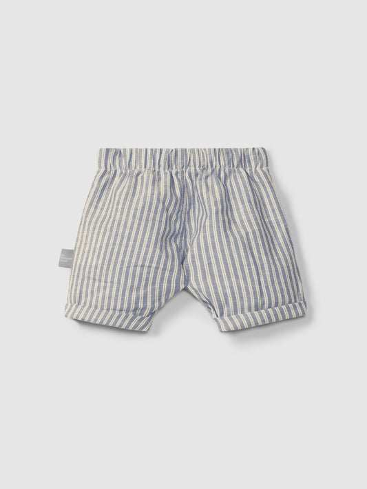 Shorts pull up in tessuto rigato pantalooncino