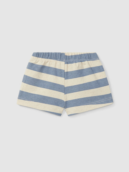 Shorts pull up rigati con taschino pantaloncino