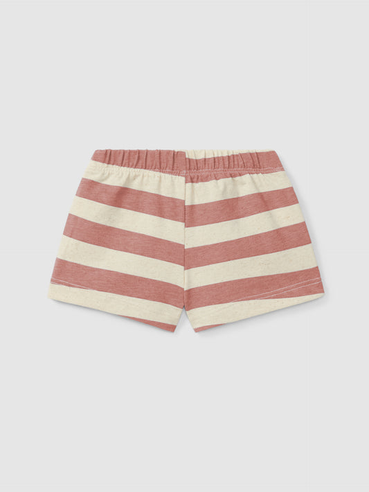 Shorts pull up rigati con taschino pantaloncino