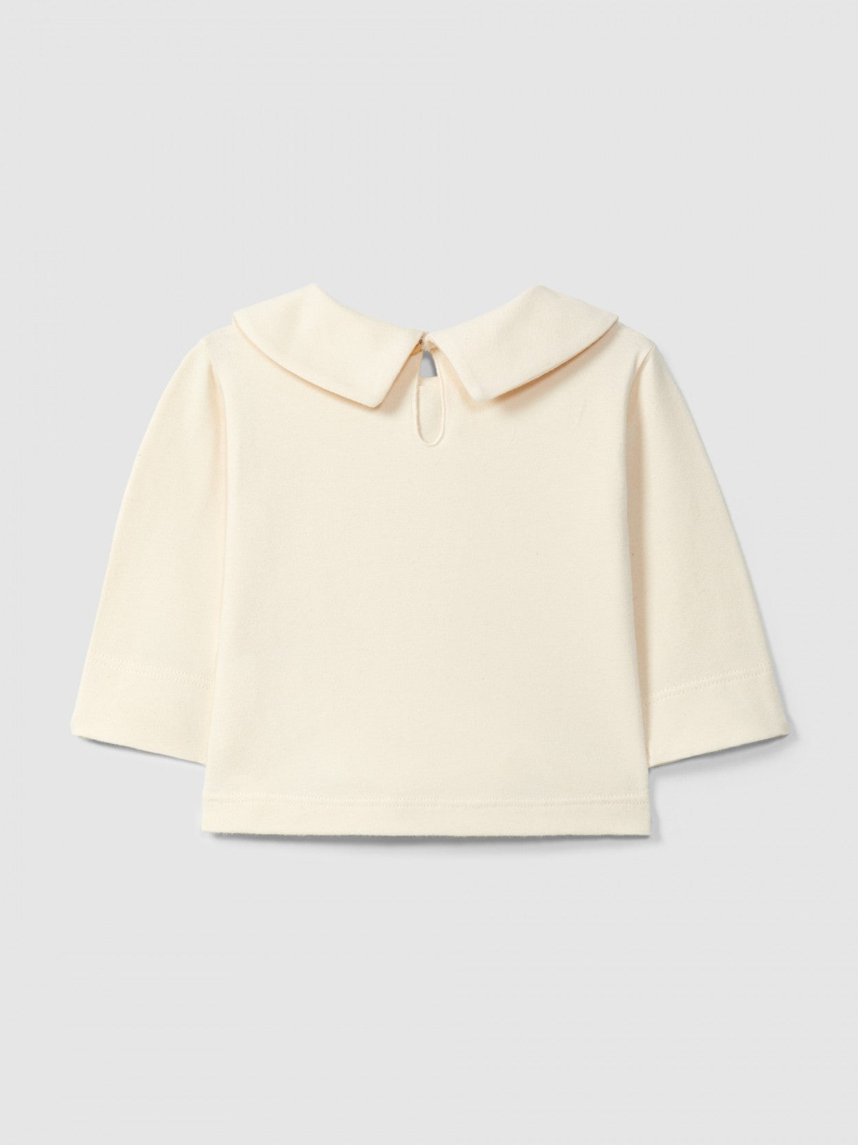 Maglia con fiori ricamati a maniche lunghe con colletto