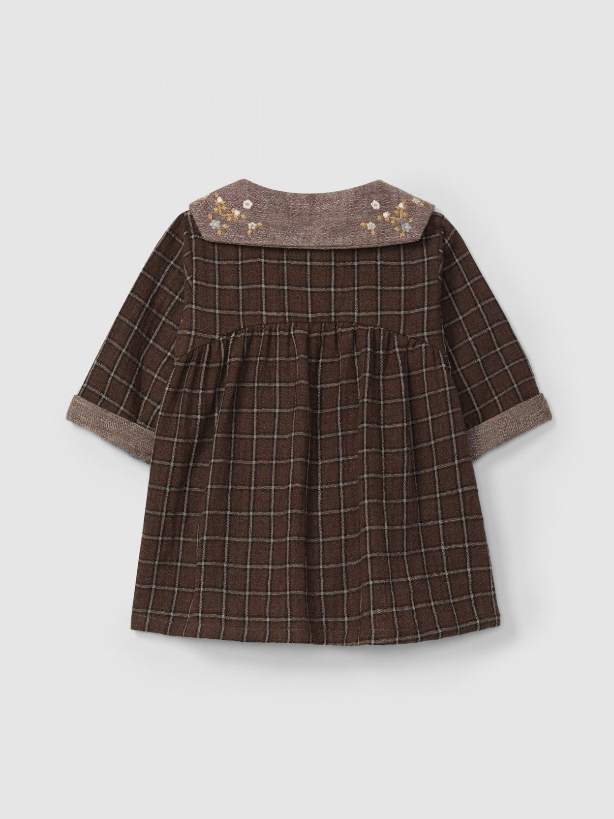 Abito a quadri in doppia garza di cotone vestito
