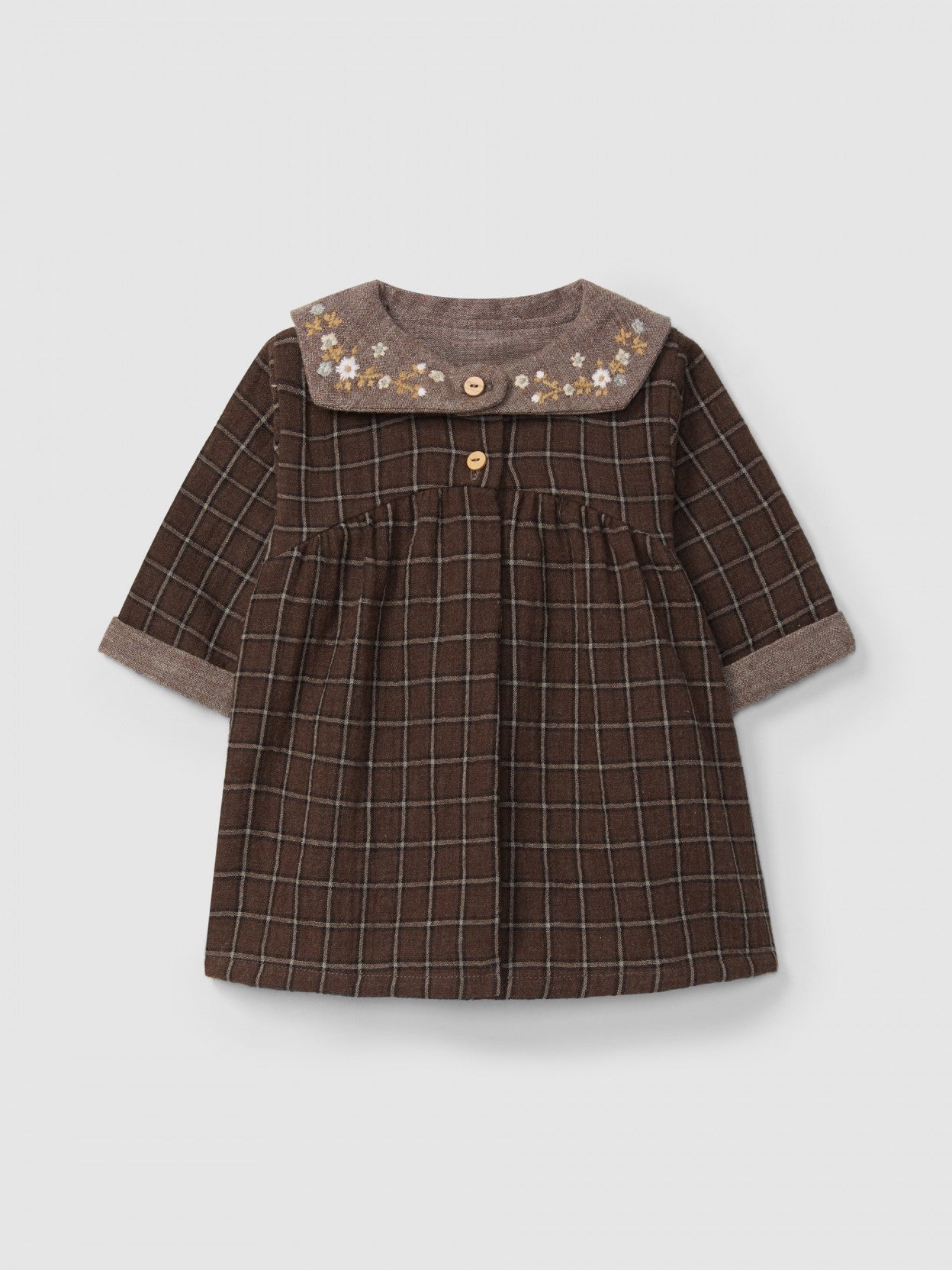 Abito a quadri in doppia garza di cotone vestito