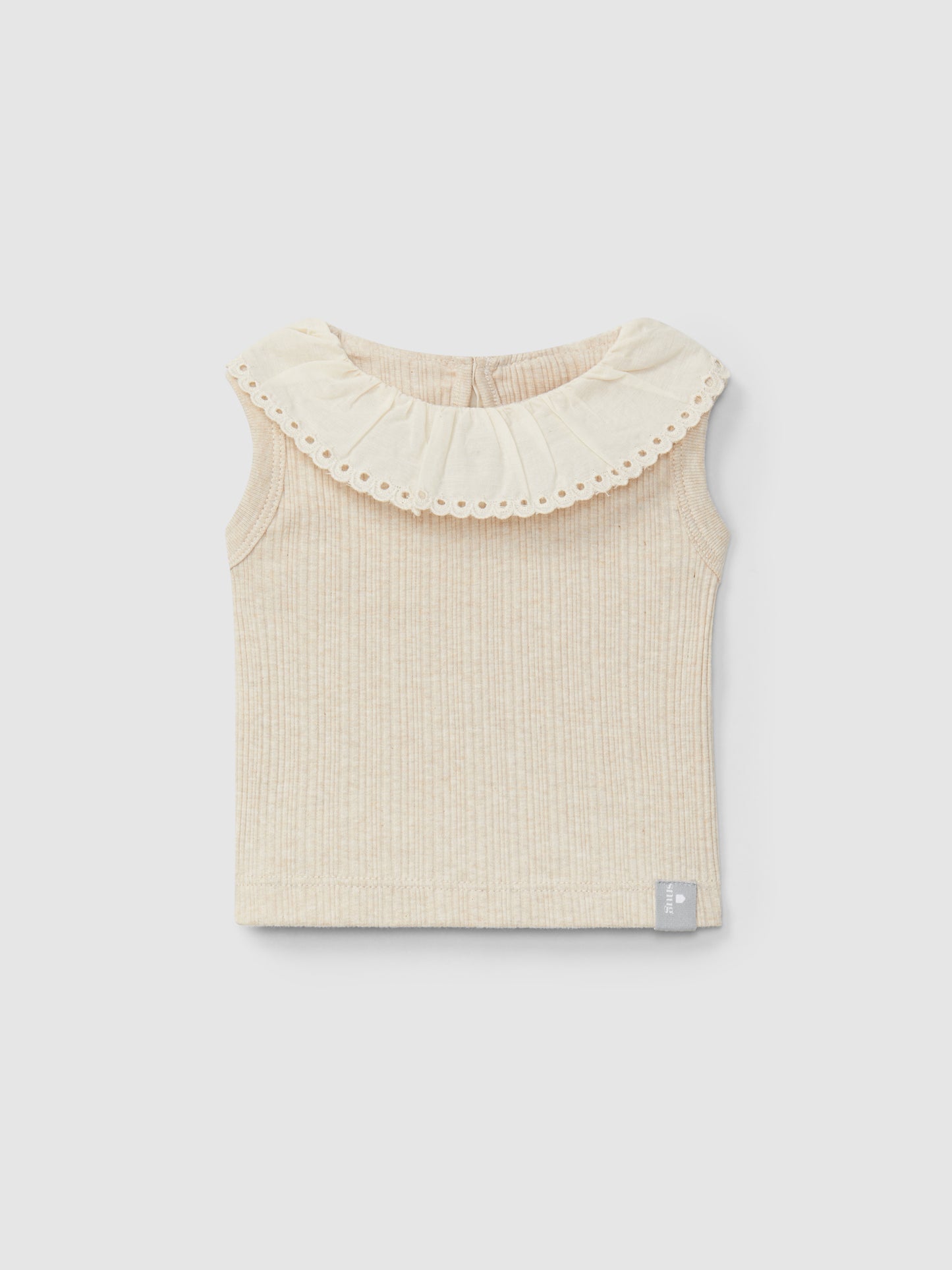 Top in jersey e colletto ricamato top