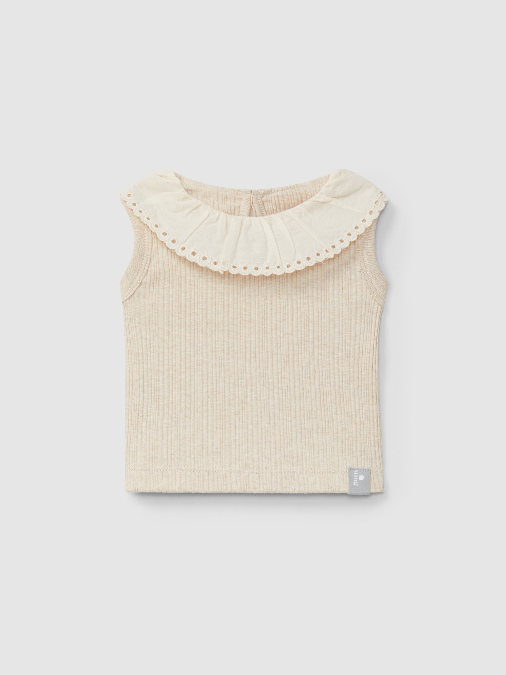 Top in jersey e colletto ricamato top