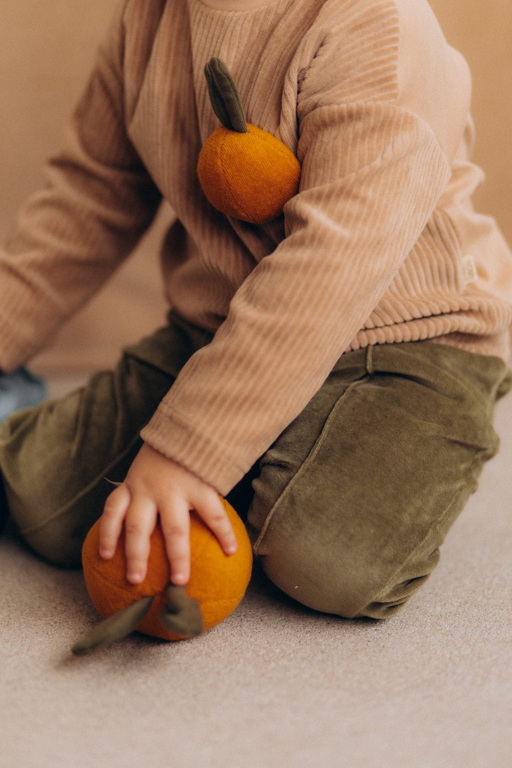 Felpa in Velluto Bambino con pupazzo - Cotone Bio 100% Woolyorganic felpa