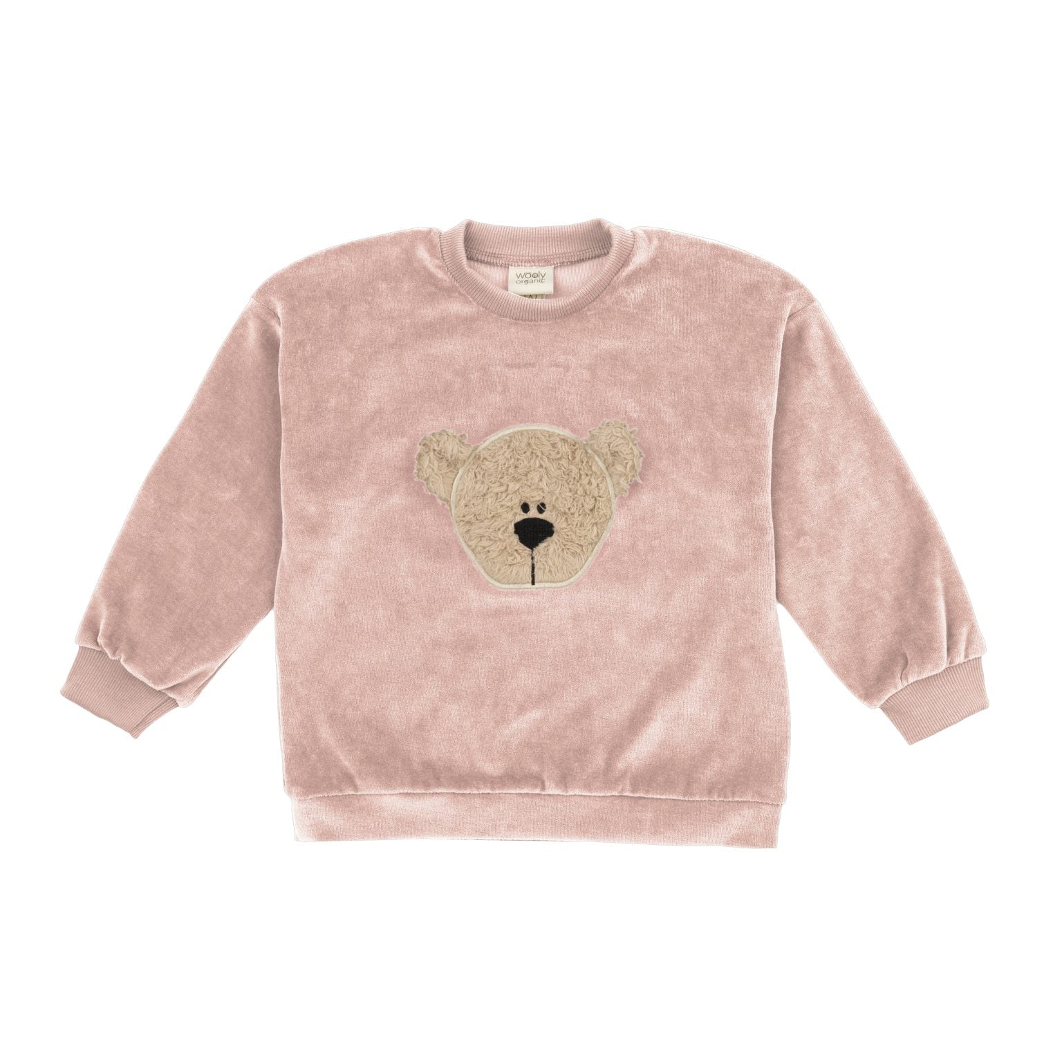 Felpa Bambino in Velluto con Orsetto – Cotone Biologico GOTS, Morbida e Calda felpa