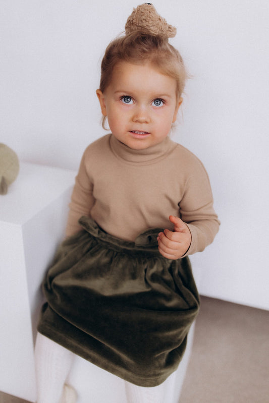 Gonna Velluto Bambina - Cotone GOTS Certificato Elegante Woolyorganic gonna