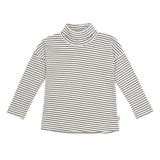 Maglia Collo Alto Righe Bambina - Cotone GOTS Lana Merino Seta Woolyorganic maglia
