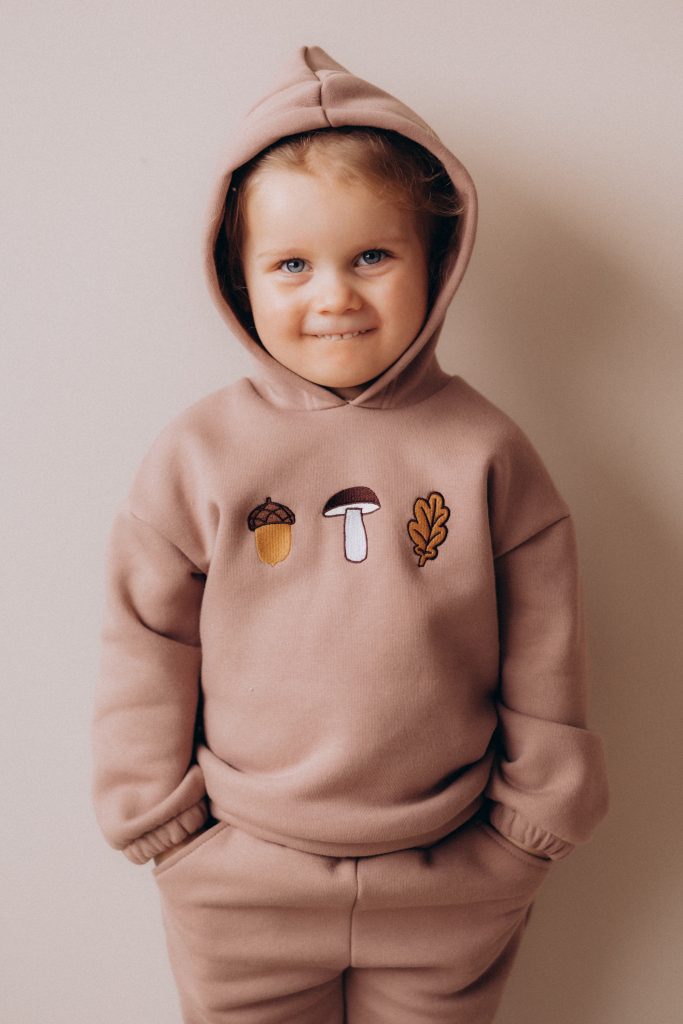 Tuta Bambini Ricami Autunnali - Cotone GOTS Lana Merino Woolyorganic tuta