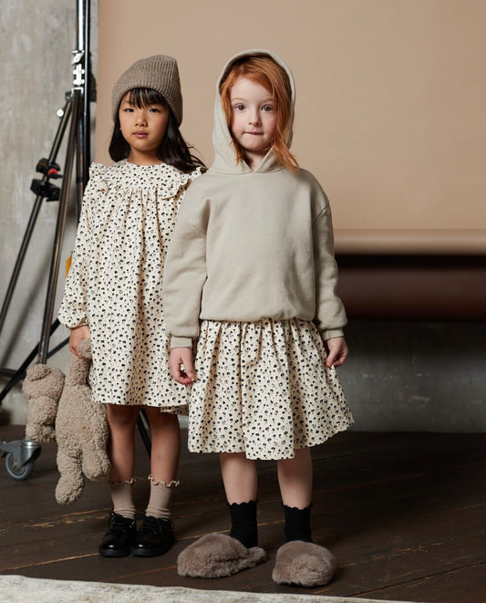 Felpa beige con cappuccio felpa