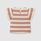 T-shirt a righe con maniche a balze maglietta
